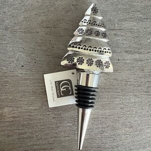 Silver Christmas Tree Bottle Stopper – Snowflake Design
